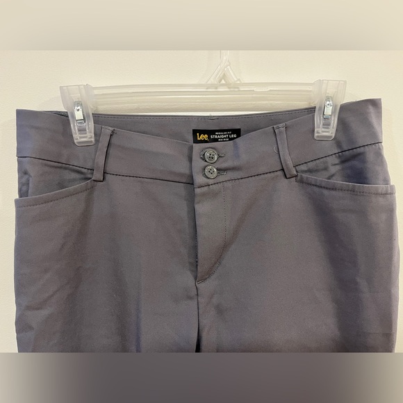 Lee gray straight leg mid rise pants size 12 - Picture 1 of 5